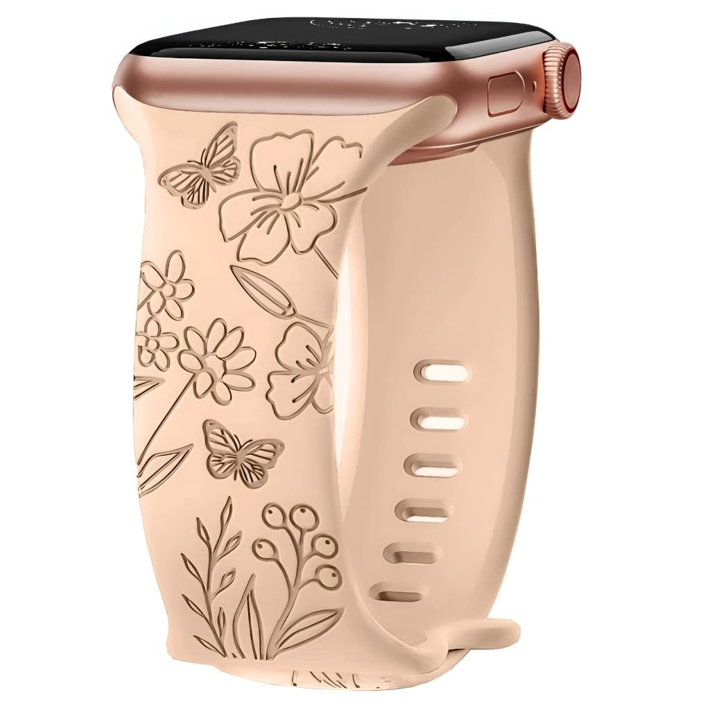Nova Floral Engraved Silicone Band