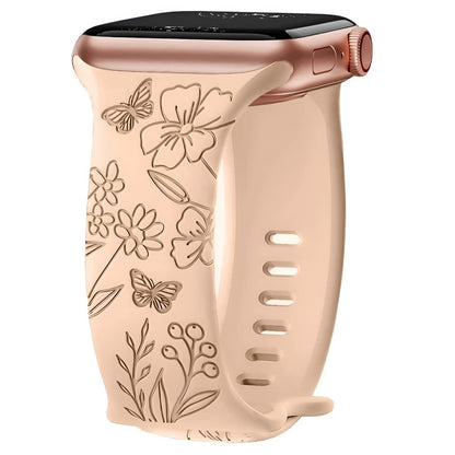 Nova Floral Engraved Silicone Band