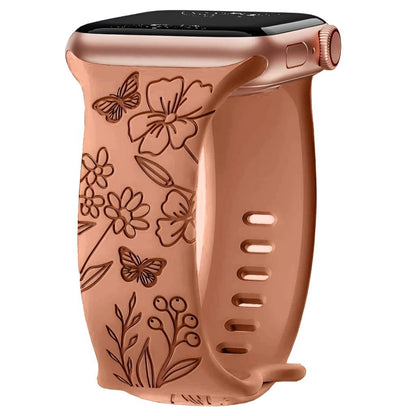 Nova Floral Engraved Silicone Band