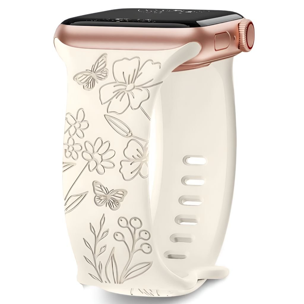 Nova Floral Engraved Silicone Band