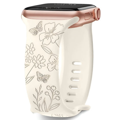 Nova Floral Engraved Silicone Band