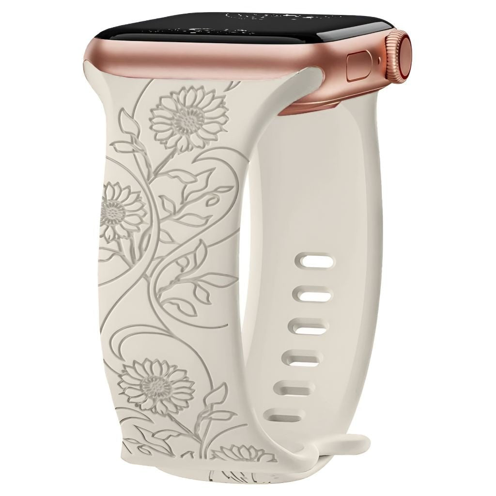 Nova Floral Engraved Silicone Band