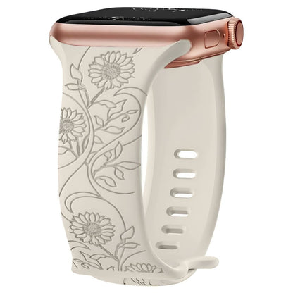 Nova Floral Engraved Silicone Band