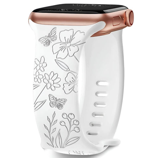 Nova Floral Engraved Silicone Band