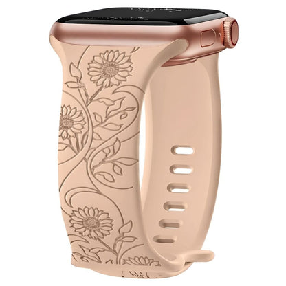 Nova Floral Engraved Silicone Band