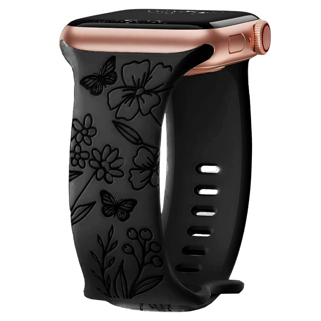Nova Floral Engraved Silicone Band