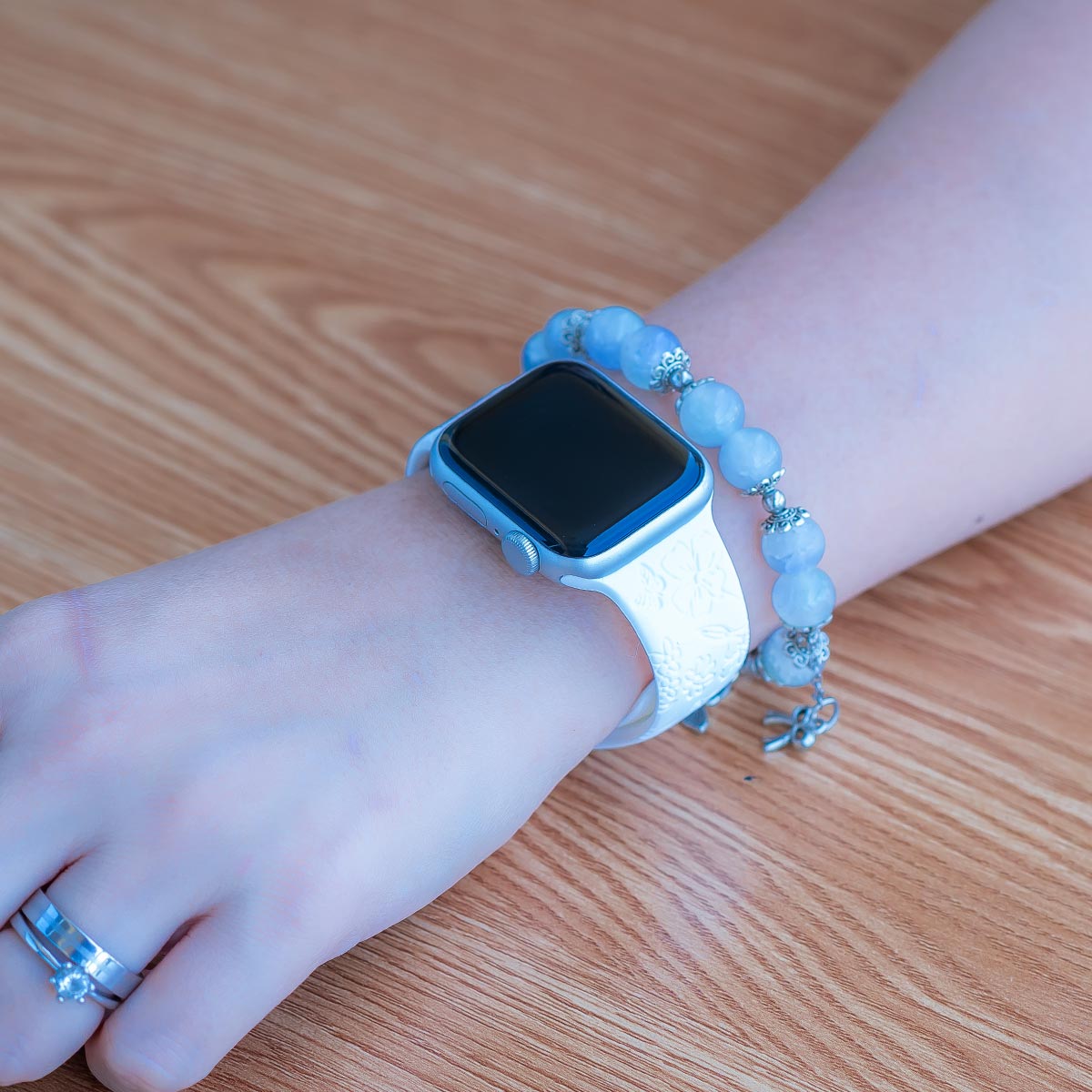 Nova Floral Engraved Silicone Band