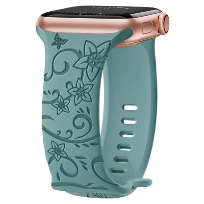 Nova Floral Engraved Silicone Band