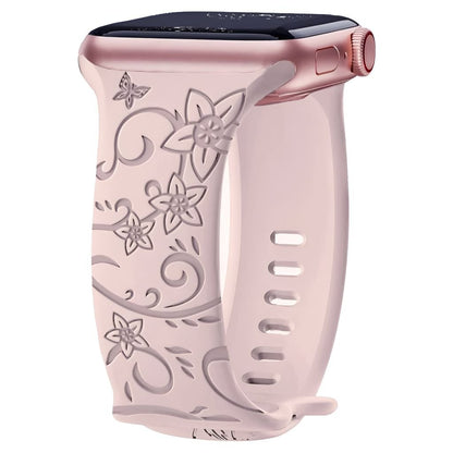 Nova Floral Engraved Silicone Band