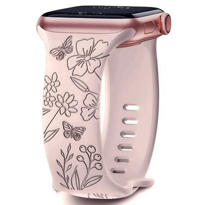 Nova Floral Engraved Silicone Band