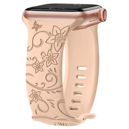Nova Floral Engraved Silicone Band