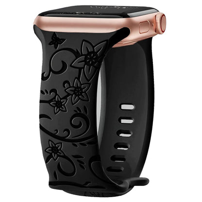 Nova Floral Engraved Silicone Band